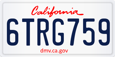CA license plate 6TRG759