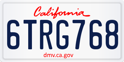 CA license plate 6TRG768