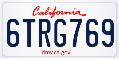 CA license plate 6TRG769