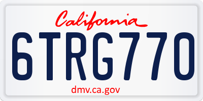 CA license plate 6TRG770