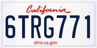 CA license plate 6TRG771