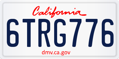 CA license plate 6TRG776