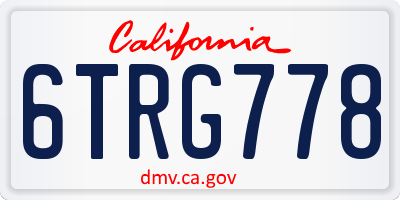 CA license plate 6TRG778