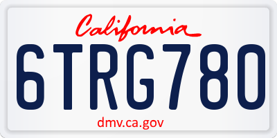 CA license plate 6TRG780