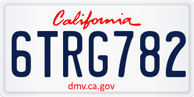 CA license plate 6TRG782