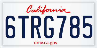 CA license plate 6TRG785