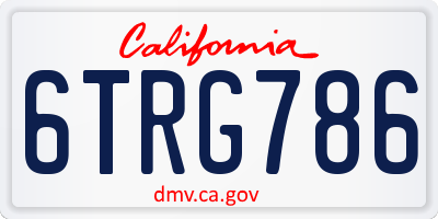 CA license plate 6TRG786
