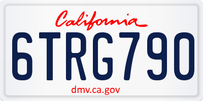 CA license plate 6TRG790