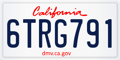 CA license plate 6TRG791