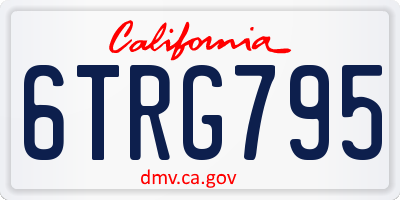 CA license plate 6TRG795
