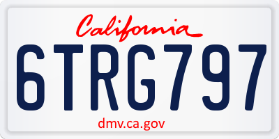 CA license plate 6TRG797