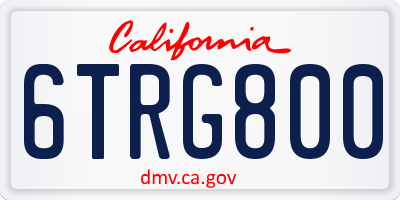 CA license plate 6TRG800