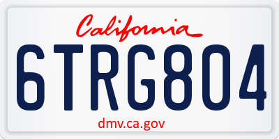 CA license plate 6TRG804