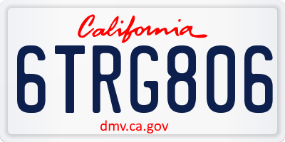 CA license plate 6TRG806