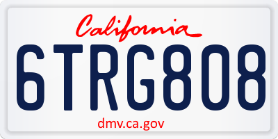 CA license plate 6TRG808