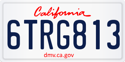 CA license plate 6TRG813