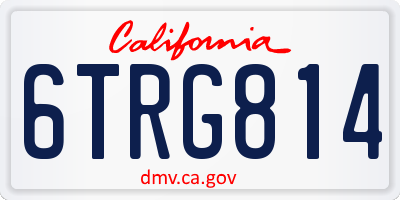 CA license plate 6TRG814