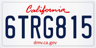 CA license plate 6TRG815