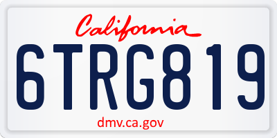 CA license plate 6TRG819