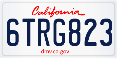CA license plate 6TRG823