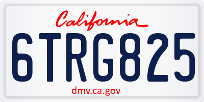 CA license plate 6TRG825