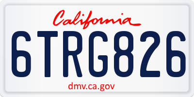 CA license plate 6TRG826