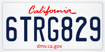 CA license plate 6TRG829