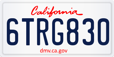 CA license plate 6TRG830