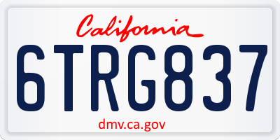 CA license plate 6TRG837