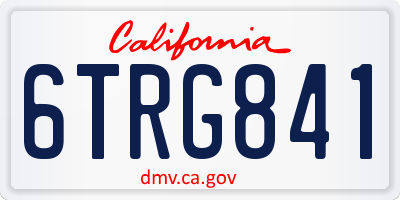CA license plate 6TRG841