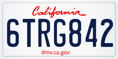 CA license plate 6TRG842