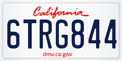 CA license plate 6TRG844