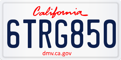 CA license plate 6TRG850