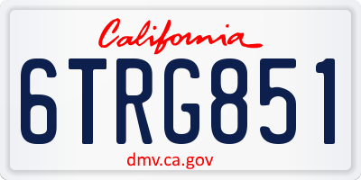 CA license plate 6TRG851