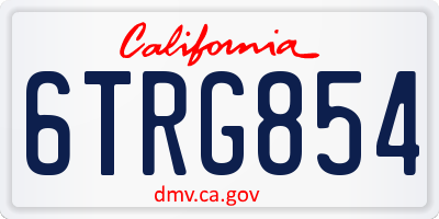 CA license plate 6TRG854