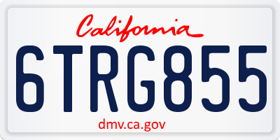 CA license plate 6TRG855