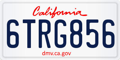 CA license plate 6TRG856