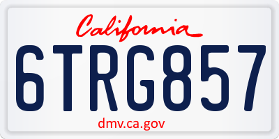 CA license plate 6TRG857
