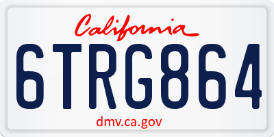 CA license plate 6TRG864