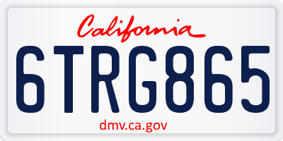 CA license plate 6TRG865