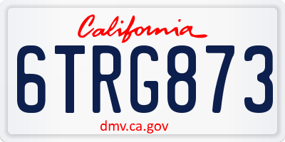 CA license plate 6TRG873