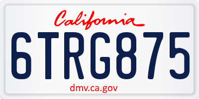 CA license plate 6TRG875