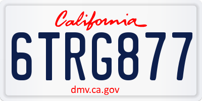 CA license plate 6TRG877