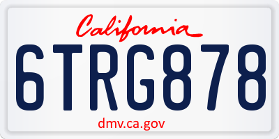 CA license plate 6TRG878