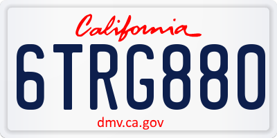 CA license plate 6TRG880