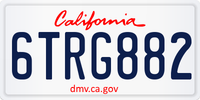 CA license plate 6TRG882