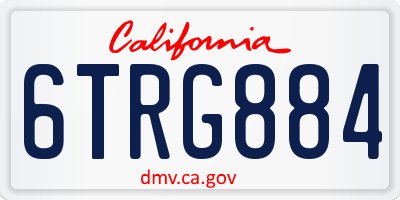 CA license plate 6TRG884
