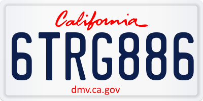 CA license plate 6TRG886