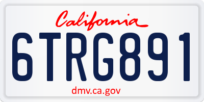 CA license plate 6TRG891
