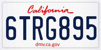 CA license plate 6TRG895